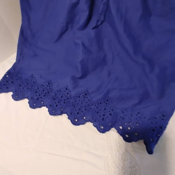 Sleevless Navy Dress Elastic Drawstring Waist Size L Embellished Bottom - Picture 5 of 11